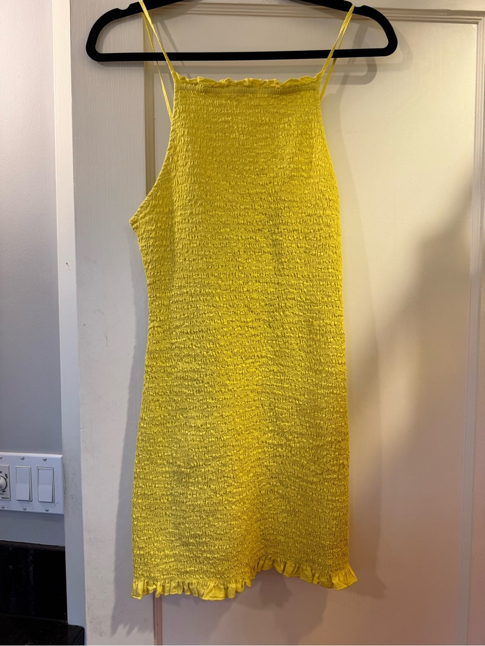 Free People Isla Smocked Mini Dress in Blazing Yellow